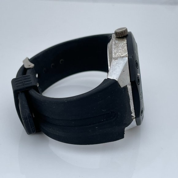 JF J Ferrar Men Watch Black Rubber Band Analog Wrist Watch - Picture 9 of 11